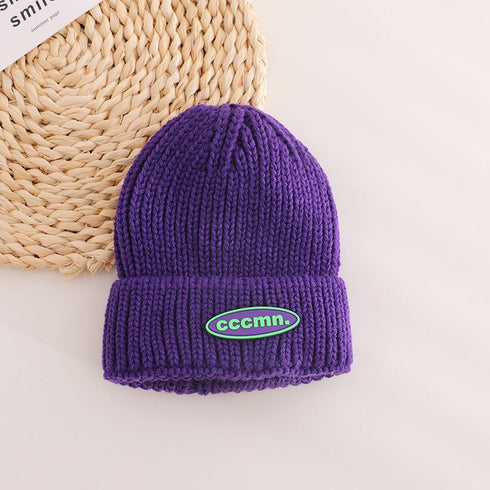 Autumn and winter candy-colored baby warm wool cap 18.8-21.2 inches